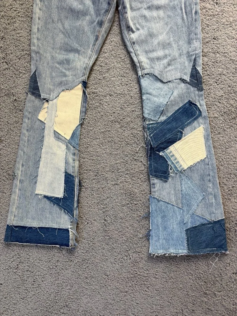 mnml B424 Patch Flare B Fit Denim Jeans -Men's Sz. 31 -Patchwork Flare Leg -VGUC